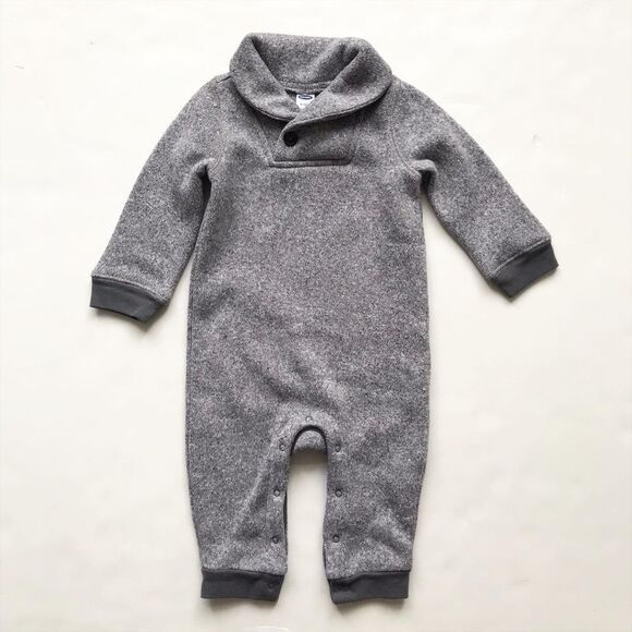Old navy heather gray Shaw neck  jumpsuit EUC  6-12 months - Picture 1 of 6